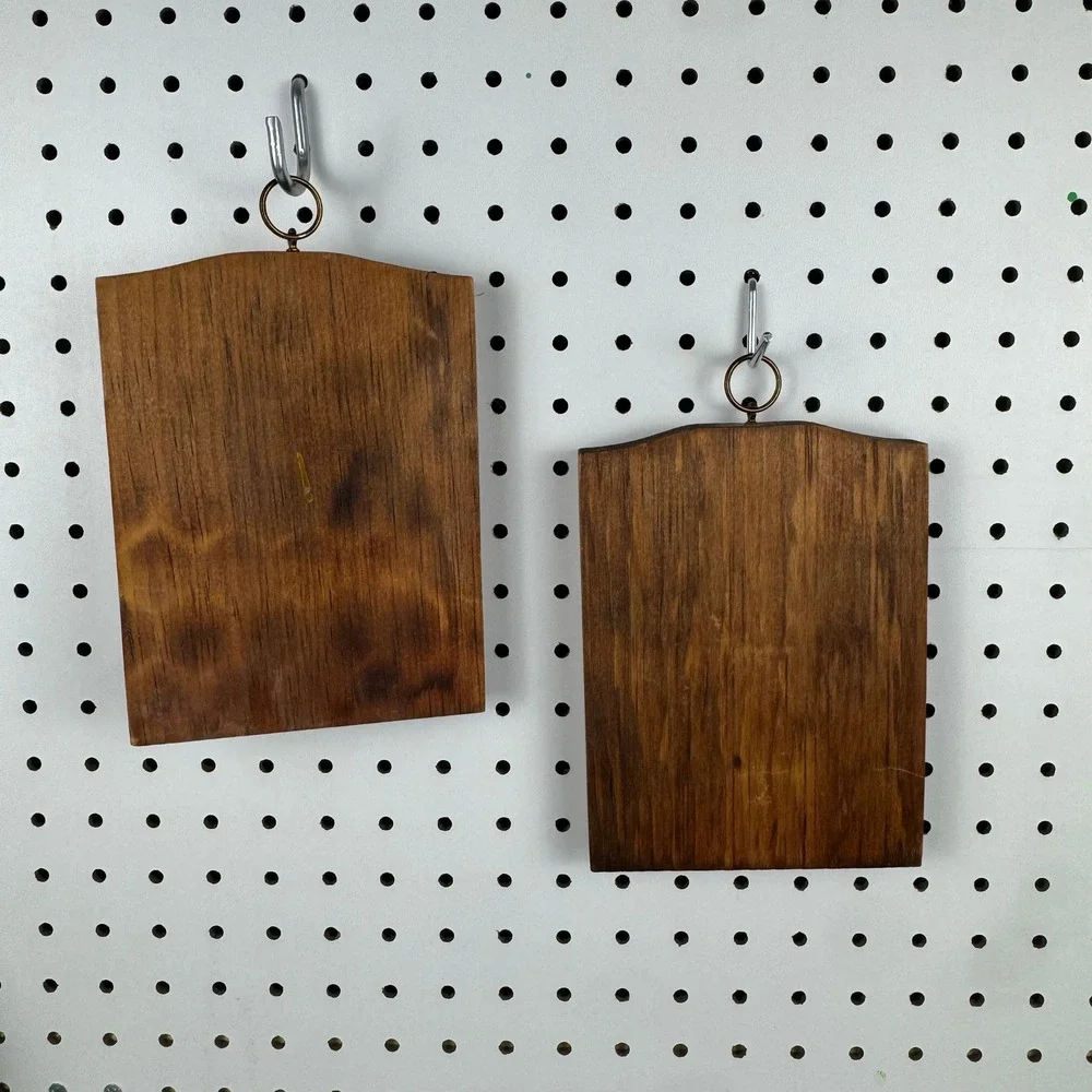 Vintage Hummel Wooden Wall Plaques Set of 2 Mid Century Children Art‎ Decor